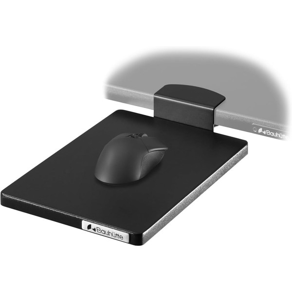 Bauhutte 昇降マウステーブル ブラック BHP-220MT-BK 幅22x奥32cm 無段階4cm昇降 小物置きにも 【代引・日時指定・キャンセル不可・北海道沖縄離島配送不可】 -メーカー直送- ※メーカー在庫潤沢