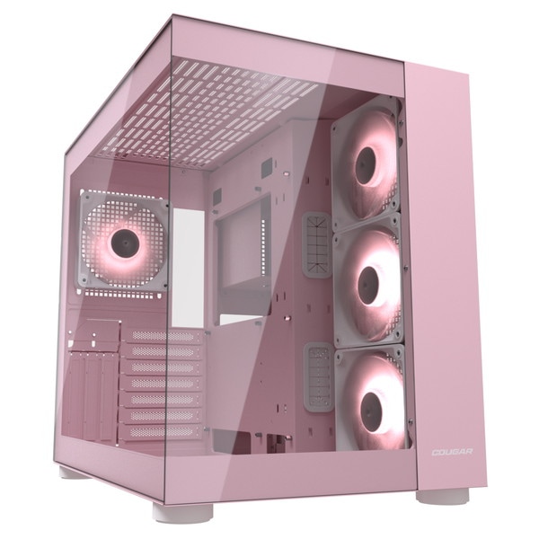 COUGAR PCケース FV150 RGB Pink CGR-5KA1P-RGB ミドルタワー ファン4基標準搭載 ピラーレス デュアルチャンバー 数量限定モデル 【キャンセル不可・北海道沖縄離島配送不可】