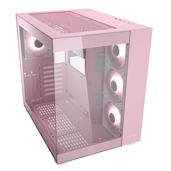COUGAR PCケース FV150 RGB Pink CGR-5KA1P-RGB ミドルタワー ファン4基標準搭載 ピラーレス デュアルチャンバー 数量限定モデル 【キャンセル不可・北海道沖縄離島配送不可】