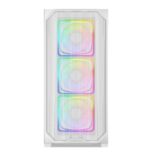 Sharkoon ミドルタワー PCケース AK5M RGB White SHA-AK5M-RGB-WT メタルメッシュパネル 120mm ARGBファン×4 標準搭載 ATX mini-ITX micro ATX 対応 ホワイト 【キャンセル不可・北海道沖縄離島配送不可】