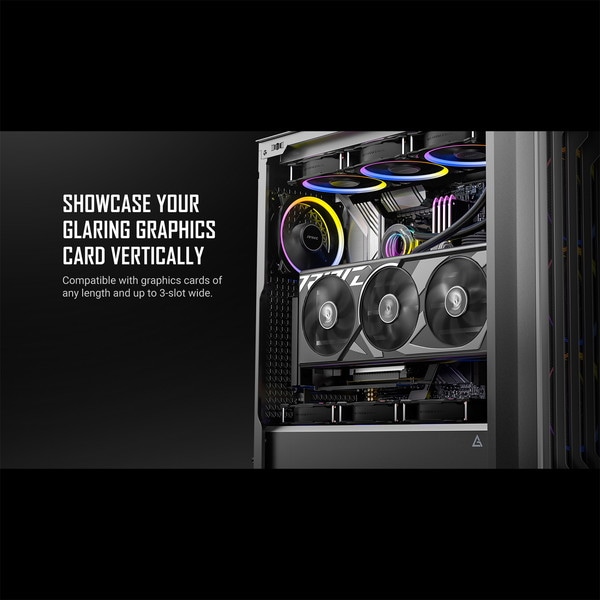 Antec グラフィックカード用ブラケット＋ライザーケーブル SHIFT Black AT-ARCVB-BK190-PCIE4-RTX40 可動式 縦置き RTX4090 PCIe4.0 対応 ブラック 【キャンセル不可・北海道沖縄離島配送不可】