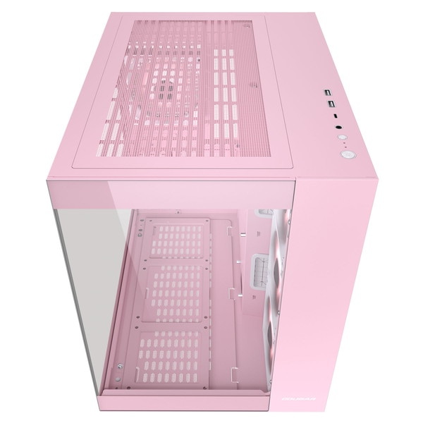 COUGAR PCケース FV150 RGB Pink CGR-5KA1P-RGB ミドルタワー ファン4基標準搭載 ピラーレス デュアルチャンバー 数量限定モデル 【キャンセル不可・北海道沖縄離島配送不可】