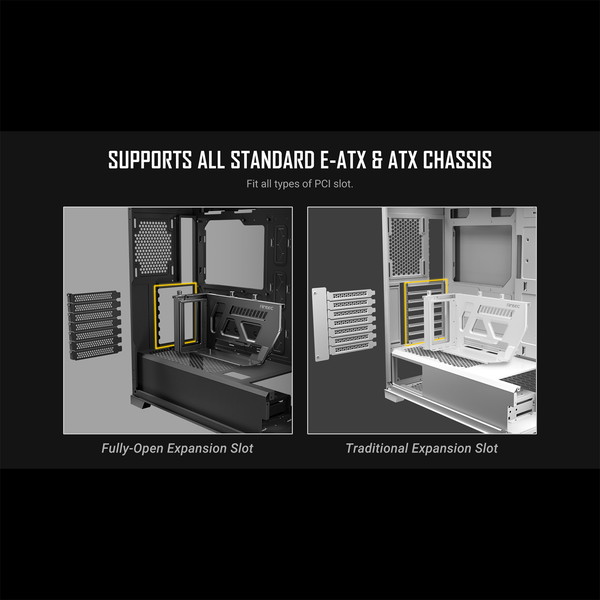 Antec グラフィックカード用ブラケット＋ライザーケーブル SHIFT Black AT-ARCVB-BK190-PCIE4-RTX40 可動式 縦置き RTX4090 PCIe4.0 対応 ブラック 【キャンセル不可・北海道沖縄離島配送不可】