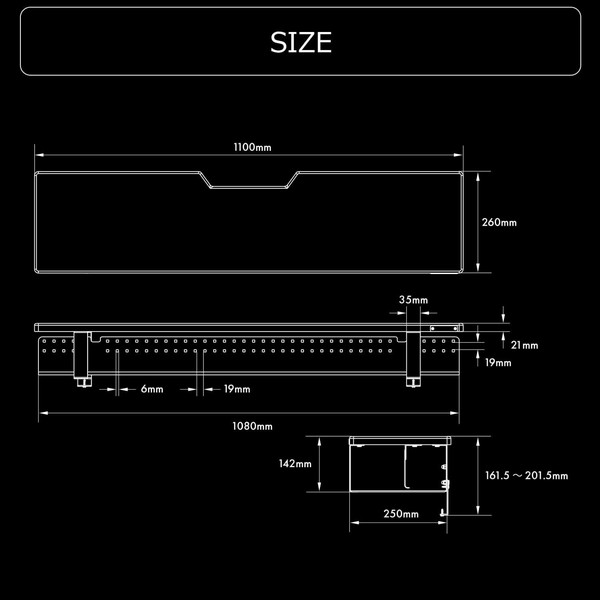 Bauhutte ワイドモニタースタンド ブラック BHS-1100MS-BK 幅110x奥26cm モニターアーム後付けに対応 配線整理/隠し可能 ※デスクは別売りです 【代引・日時指定・キャンセル不可・北海道沖縄離島配送不可】 -メーカー直送- ※メーカー在庫潤沢