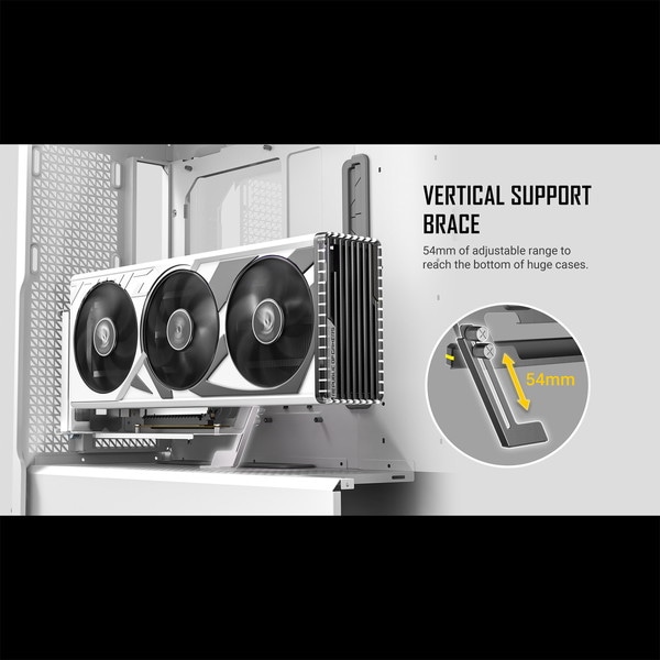 Antec グラフィックカード用ブラケット＋ライザーケーブル SHIFT Black AT-ARCVB-BK190-PCIE4-RTX40 可動式 縦置き RTX4090 PCIe4.0 対応 ブラック 【キャンセル不可・北海道沖縄離島配送不可】