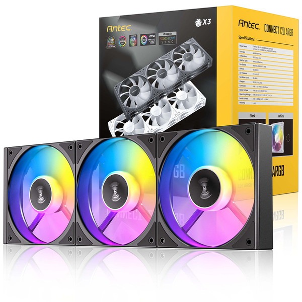 Antec ケースファン C120 ARGB_3PK 120mm 順回転 3個セット ブラック 【キャンセル不可・北海道沖縄離島配送不可】